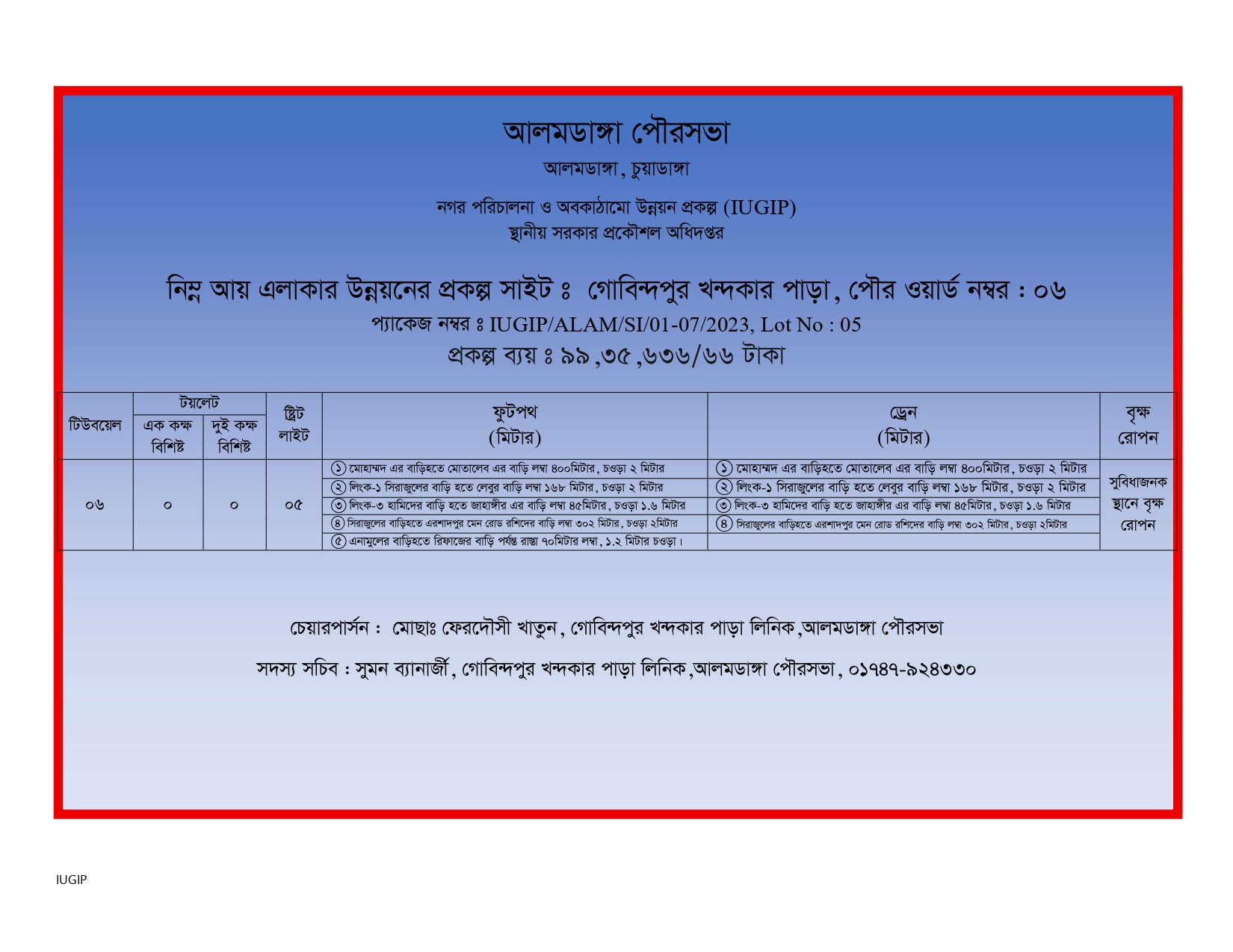 আলমডাঙ্গা পৌরসভার নিম্নআয় এলাকা প্রকল্প সাইট